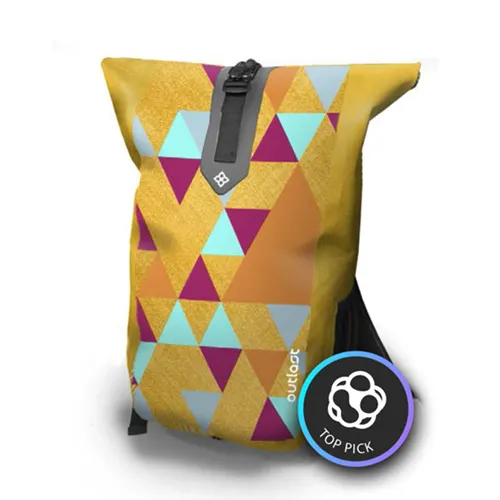 EXO-D17 Waterproof Travel Dry Bag Yellow Triangle With Exterior Zippered